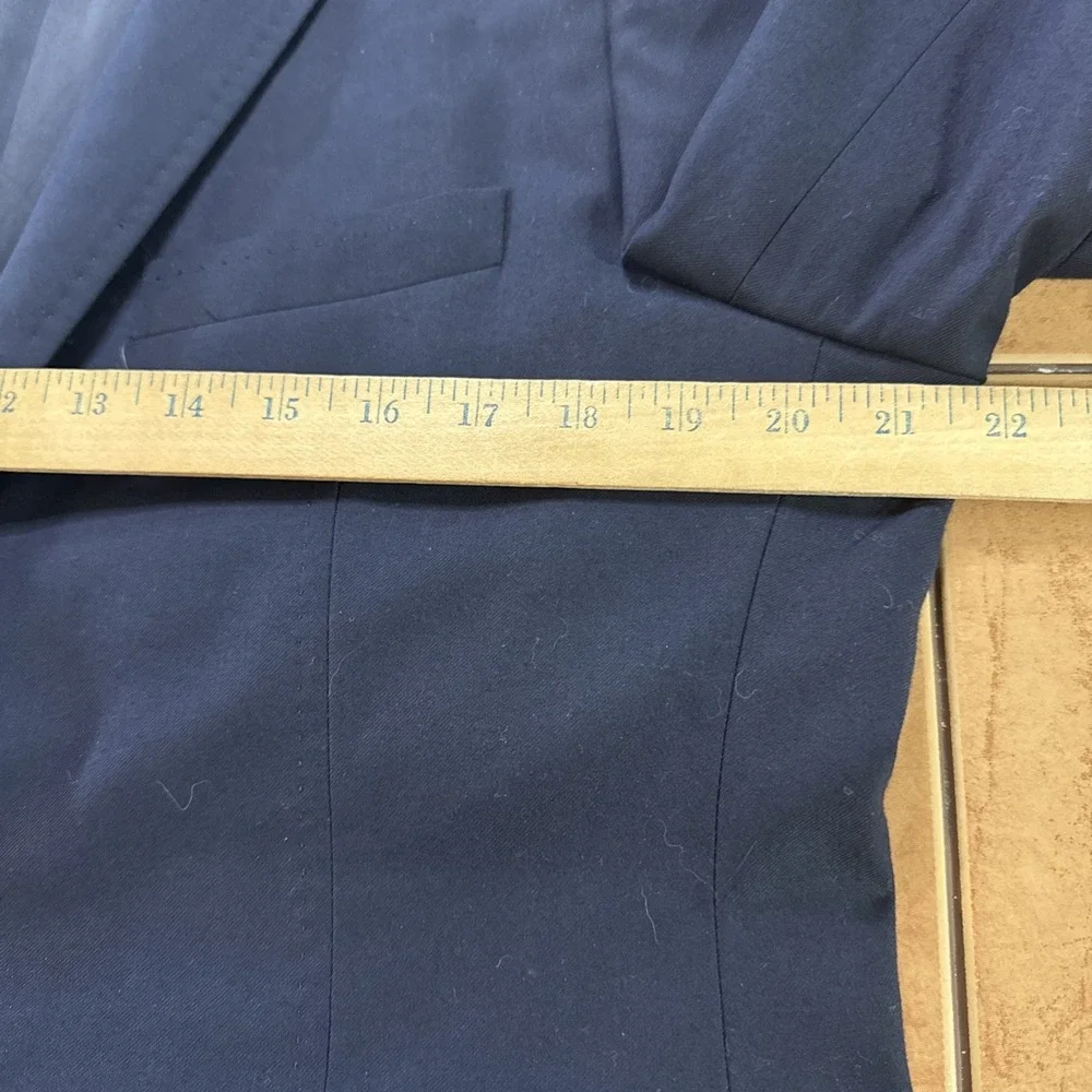 Giorgio Armani Le Collezioni 40R Slim Fit Navy Blue Wool Blend Blazer Jacket